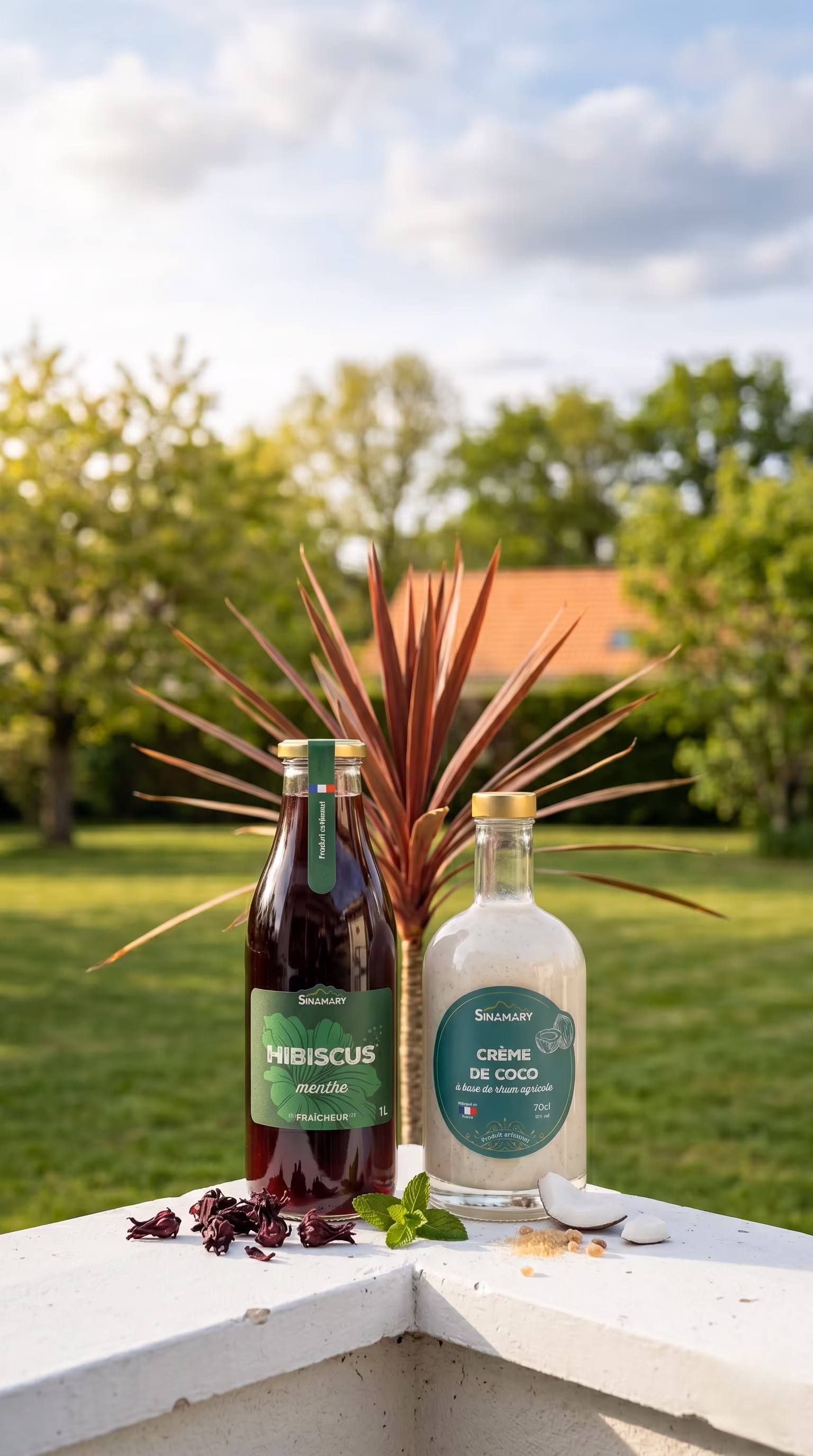 Produits Sinamary — Boisson d'hibiscus menthe et Crème de coco
